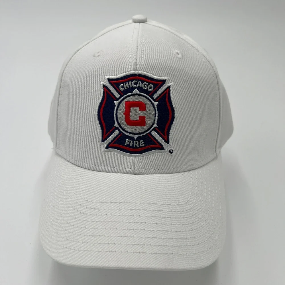 Chicago Fire Soccer Club White Baseball‎ Cap MLS Adjustable Cotton